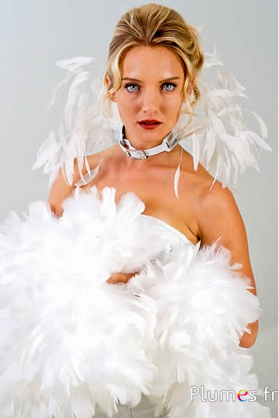 Boa en plumes de dinde - 1 m - blanc